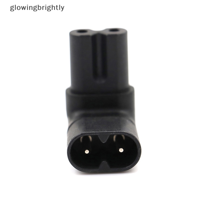 [glowingbrightly] 1pc IEC 320 C7-C8 90derajat up down Siku Sudut Kanan Adaptor Daya AC TFX