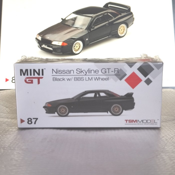 TERBARU mini GT Nissan skyline GTR R32 black bbs LM wheels