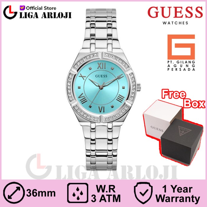 GUESS GW0033L7 Original COSMO Jam Tangan Wanita Analog Silver