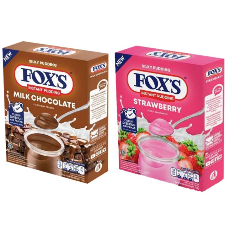 

FOX'S Foxs Instant Pudding Milk Chocolate Strawberry Box 160 g - Online Fresh Mart Denpasar