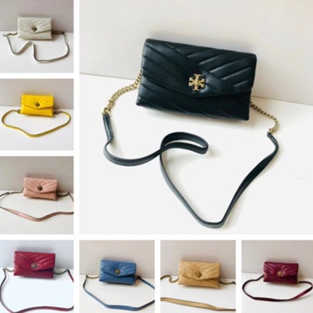 Original 2023 New Tory Burch Lady‘s TB Counter Latest Kira Chevron 8-Color Double T Logo Turnlock So