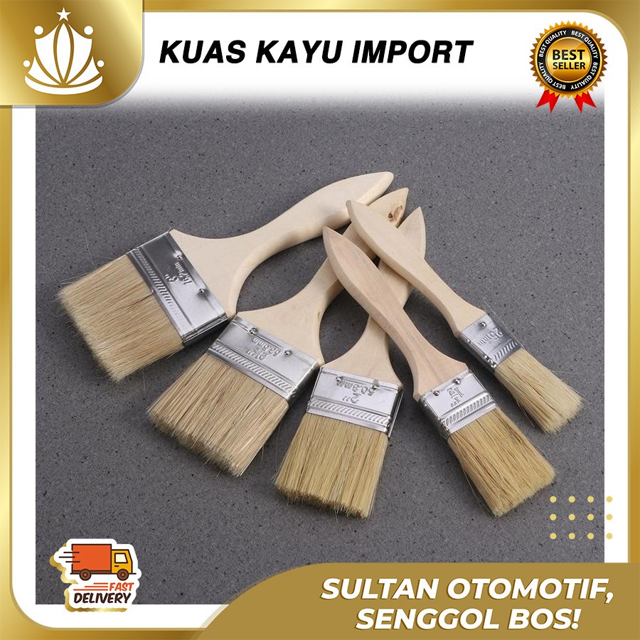 

KUAS KAYU Cat Tembok, Besi, Semir Ban, Detailling, Tebal MULTIFUNGSI