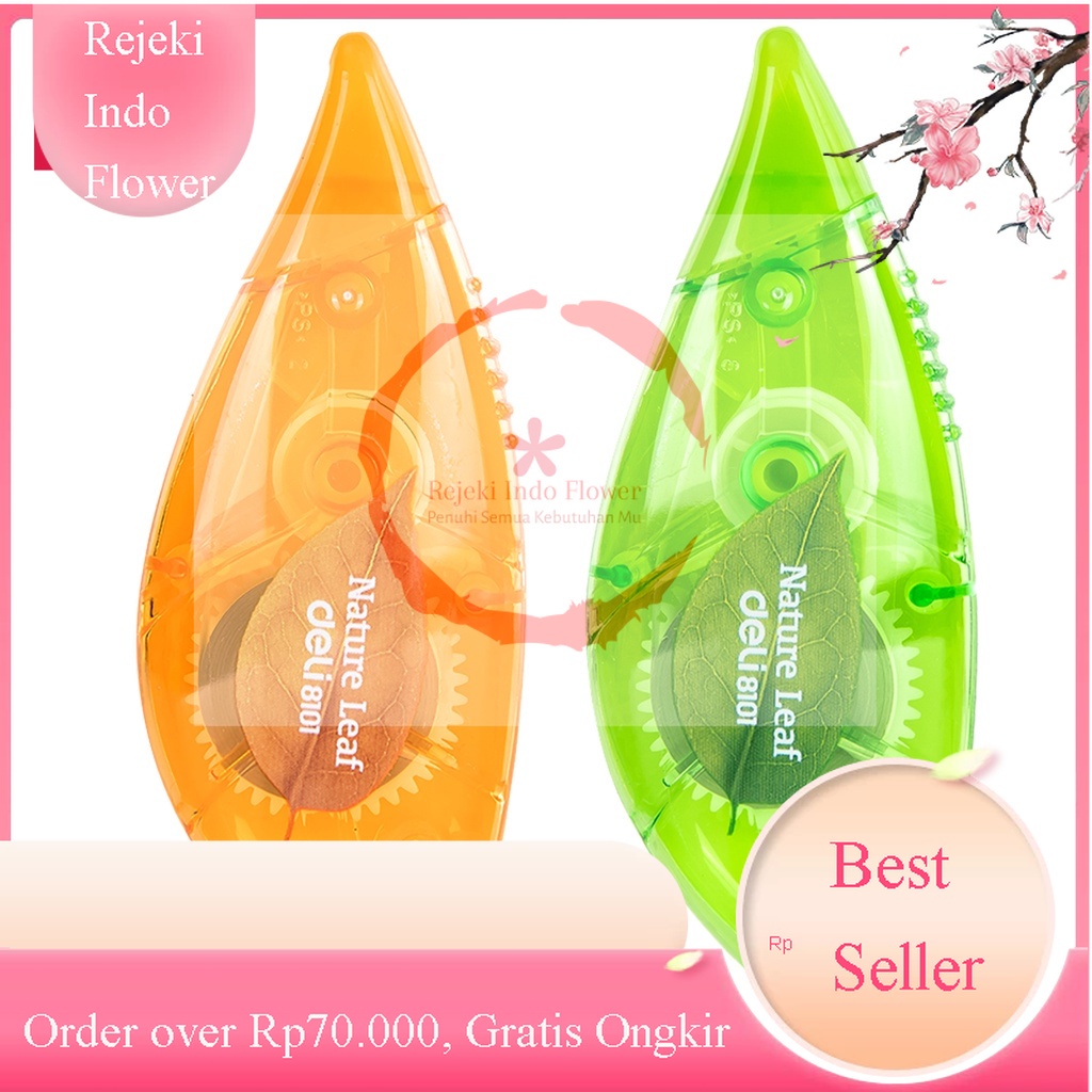 

REJEKI DELI TIP EX TIPEX NATURE LEAF CORRECTION TAPE 5mm x 6m PITA BAHAN PLASTIK ANTI ROBEK ALAT TULIS SEKOLAH KANTOR E8101