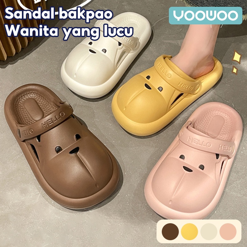 YooWoo Sandal karakter / sandal beruang / sandal bapao beruang / sandal slop / sandal santi slip /