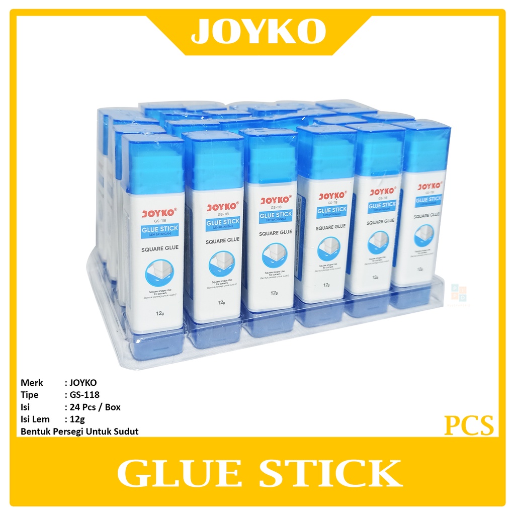 

JOYKO - Lem Kertas 12g Glue Stick GS-118 Square Glue - Pcs