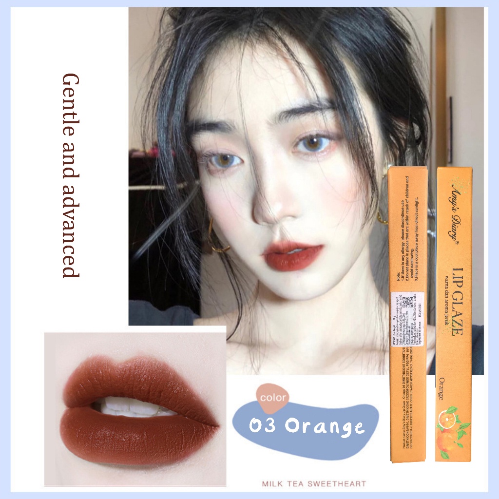 NUZ [BPOM] AMY'S DIARY Lipcream Lip Glaze Velvet Smooth Matte Waterproof 5 Warna-03