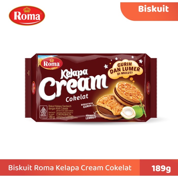 

ROMA Biskuit Kelapa Cream Cokelat 189gr