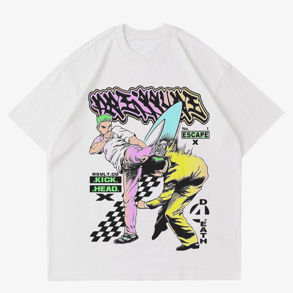 RSVLT - GRAPHIC TEE ANIME STREET FIGHTER | KAOS ANIME VINTAGE | T-SHIRT WHITE OVERSIZE ANIME PB