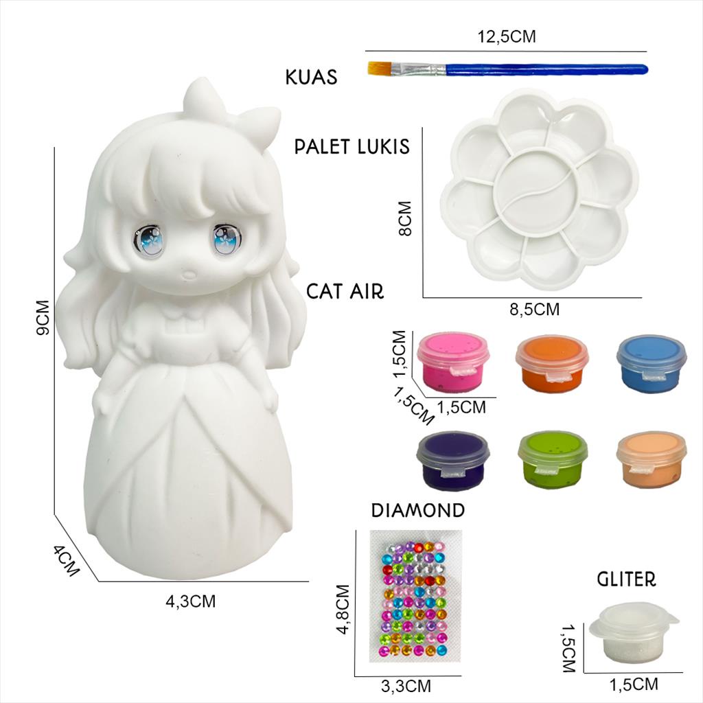 Mainan Edukasi Melukis Patung/ Mewarnai Patung DIY Painting 22300-4