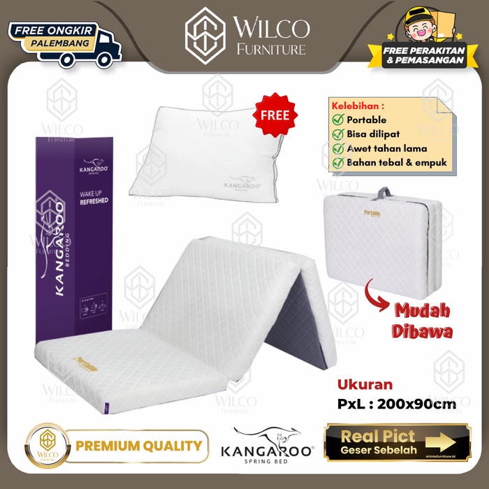 Matras Kangaroo In the Box / Kasur Busa Lipat + Bonus Bantal  Matras Murah Palembang