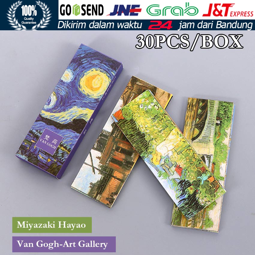 

30Pcs/Set Pembatas Buku Desain Seni Gallery / Paper Bookmark / Set Pembatas Buku Desain Miyazaki Hayao / Van Gogh Untuk Sekolah / Kantor Hadiah Kenangan Yang Indah