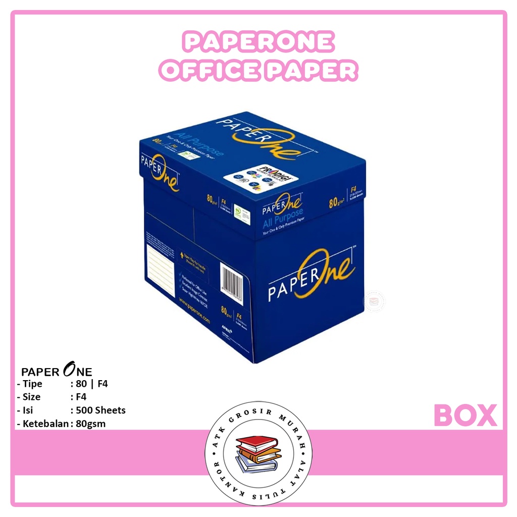 

PAPER ONE - Kertas Print Fotokopi F4 80gsm - Box