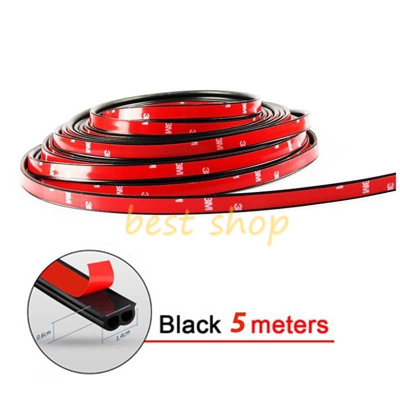 5meter Universal Kedap Suara Mobil Silence Skema Kualitas Tinggi Karet Seal strip Bentuk B Isolasi Bumper strip Aksesoris interior Mobil