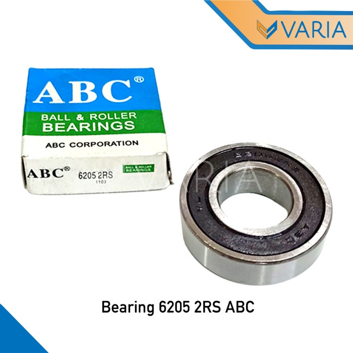 Bearing 6205 2RS ABC 25 x 52 x 15 mm Laher Tutup Karet Double