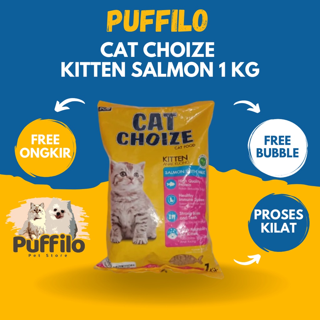 MAKANAN KUCING CAT CHOIZE KITTEN TUNA SALMON DRY CAT FOOD 1KG