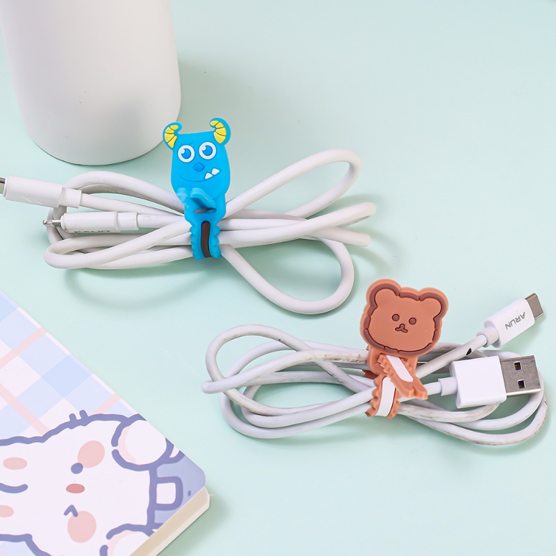 [Unggulan] Data Line Storage Pelindung Kabel Bookmark Headset Data Line Storage Cable Organizers Earbud Cords Organizer Multifungsi Silicone Cable Organizer Klip Kabel Reusable