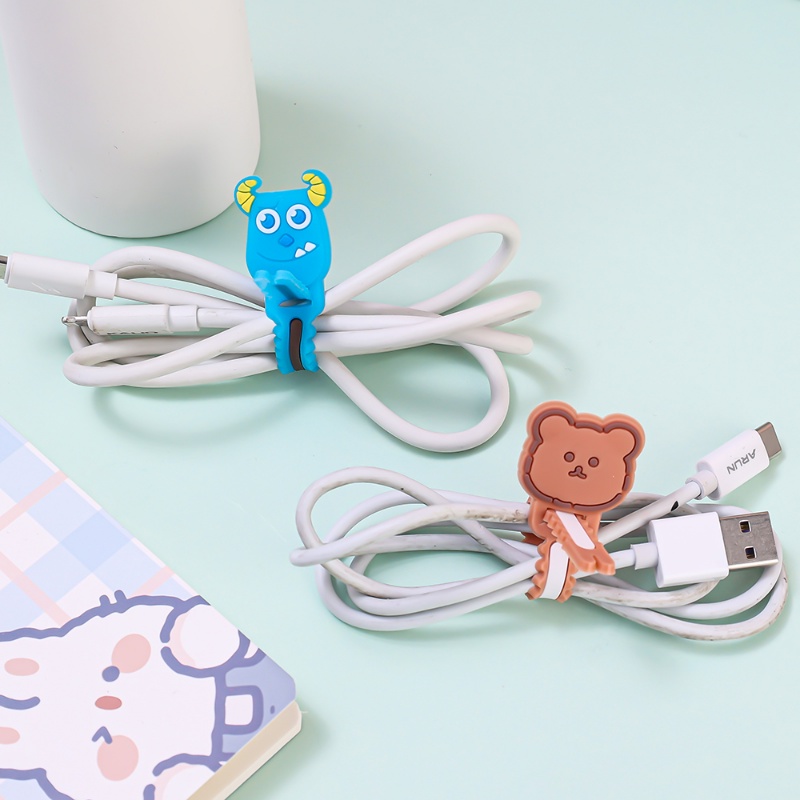 [Unggulan] Organizer Kabel Silikon Multifungsi Bookmark Headset Data Line Storage Reusable Cable Clips Cable Organizers Earbud Cords Organizer Data Line Storage Pelindung Kabel