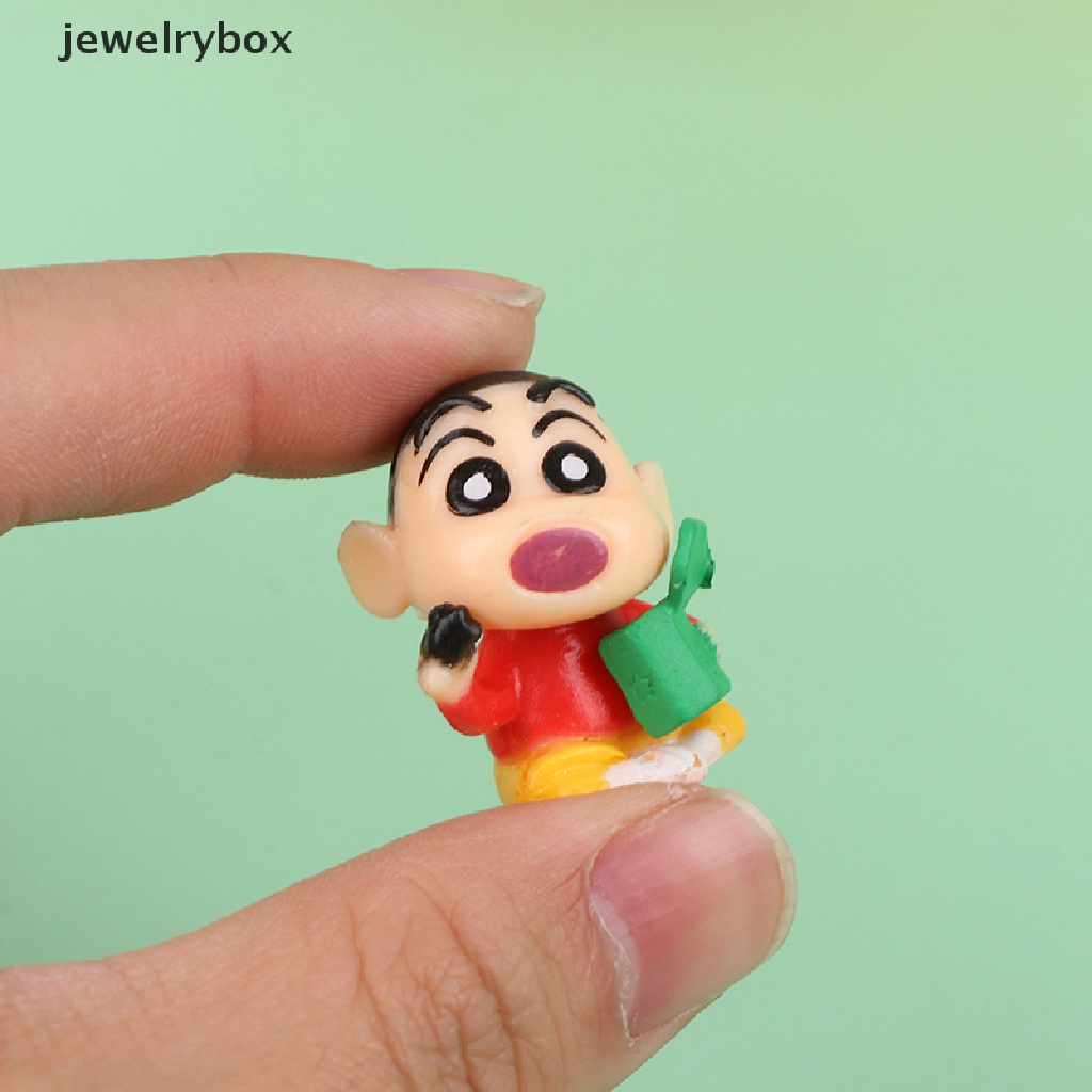 [jewelrybox] 8pcs Crayon Shin-Chan Boneka Tokoh Anime Model Desktop Lucu Hiasan Mobil Dekorasi Rumah Mainan Anak Boneka Boneka Lanskap Mikro Ornamen Dekorasi Kue Insert Butik