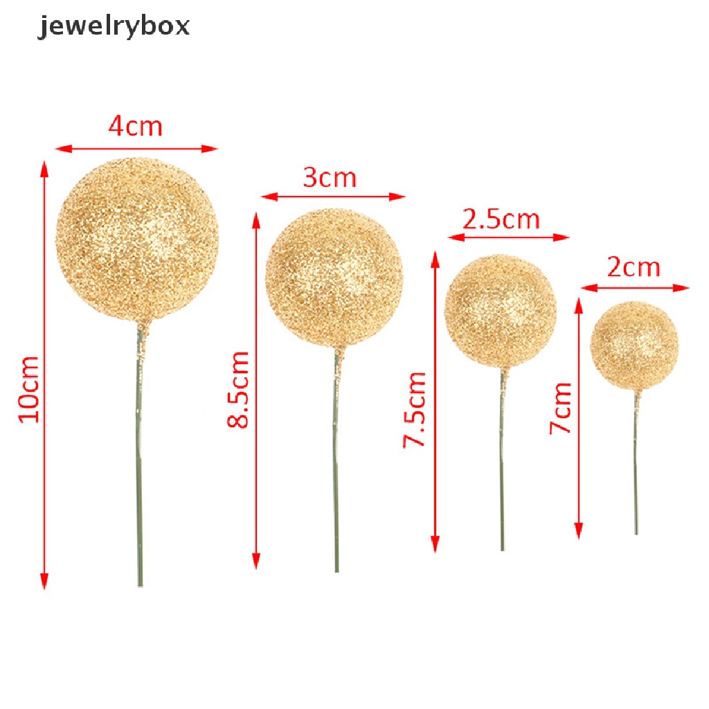 [jewelrybox] 20pcs Ukuran Campur Bola Warna-Warni Hiasan Kue Ulang Tahun Pesta Pernikahan Topper Kue Butik