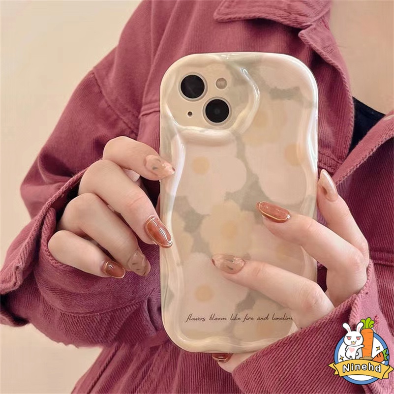 IPHONE Casing Kompatibel Untuk Iphone14 13 12 11 Pro Max X Xr Xs Max8 7 6 6s Plus SE 2020 ins Gaya Lukisan Minyak Musim Semi Bunga Segar Ponsel Case Lensa Menebal Shockproof Protection Cover