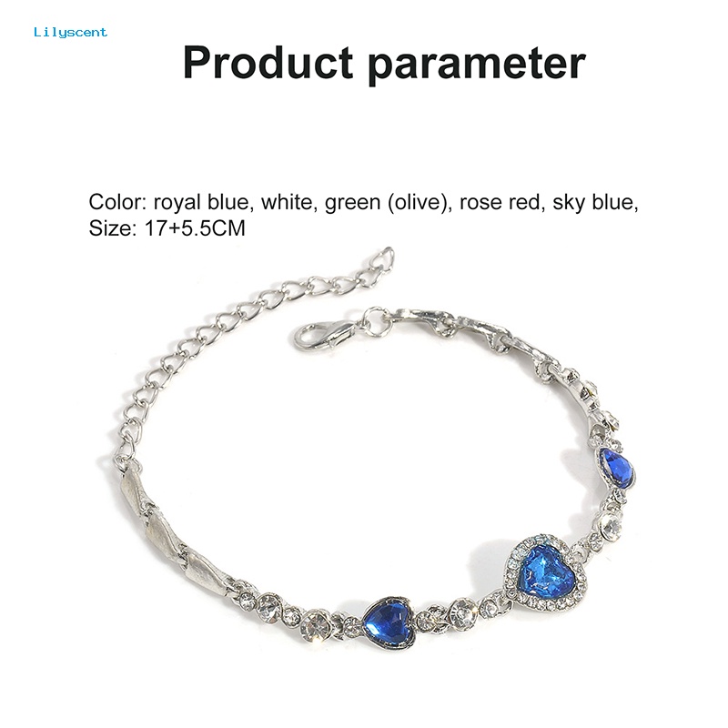 Lilyscent Gelang Tangan Wanita Alloy Untuk Pakaian Sehari-Hari Women Rhinestone Bracelet Lobster Clasps