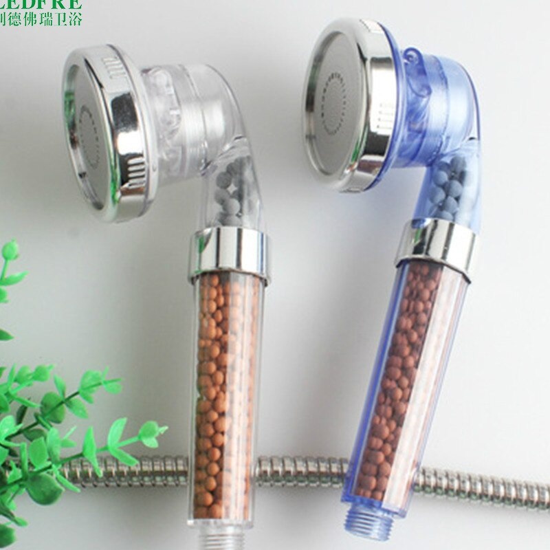 [BISA COD] Kepala shower head lon spa lonizer healty crystal 3 mode bonus selang clear