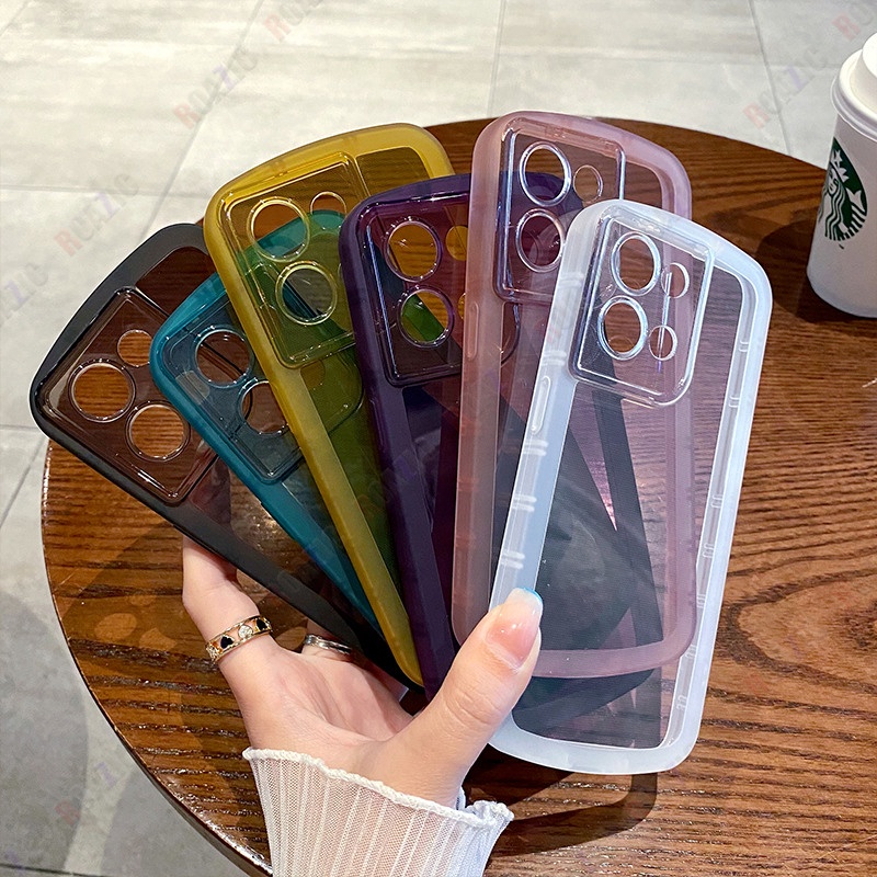 Gloden tree Transparan Sederhana Ponsel Case Untuk OPPO Reno8 5G Ins Lembut Silikon Shockproof Casing Full Cover Lensa Kamera Pelindung Penutup Reno8 5G