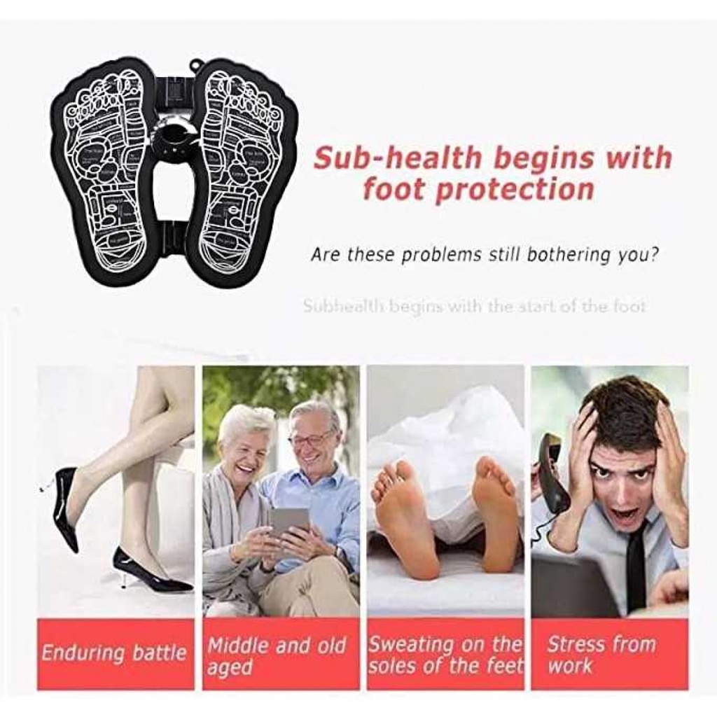 Alat Pijat Kaki Elektrik Relaksasi Foot Massager Mat 10 Speed Mode