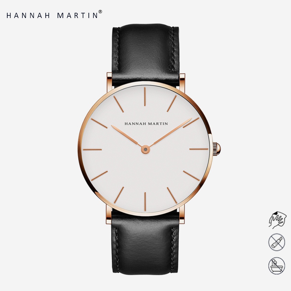 Jam Tangan Pria Analog Quartz Strap Kulit Tahan Air Model Tipis