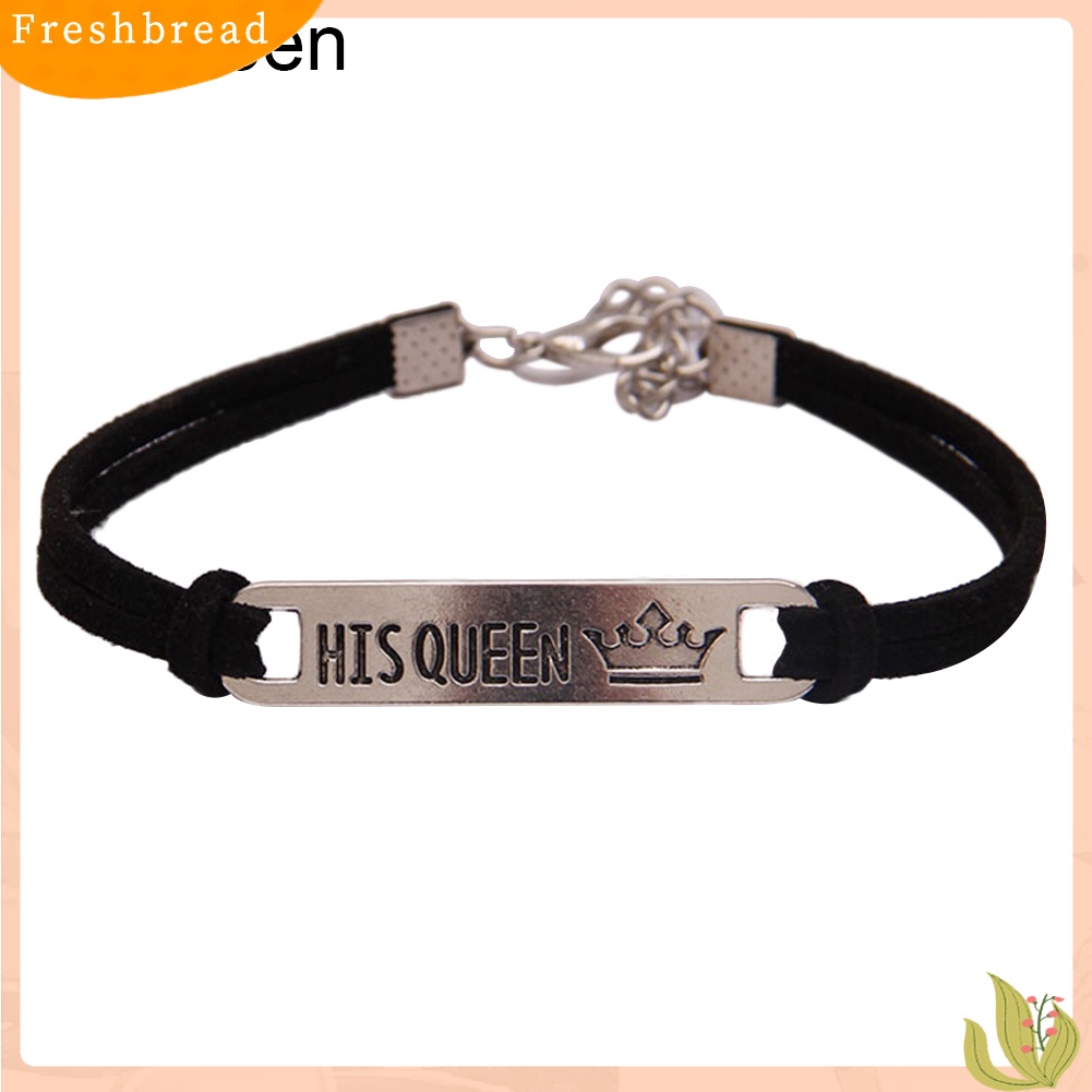 &lt; Freshbread &gt; Fashion His Queen Her King Pasangan Gelang Pencocokan Gelang Pecinta Perhiasan Hadiah
