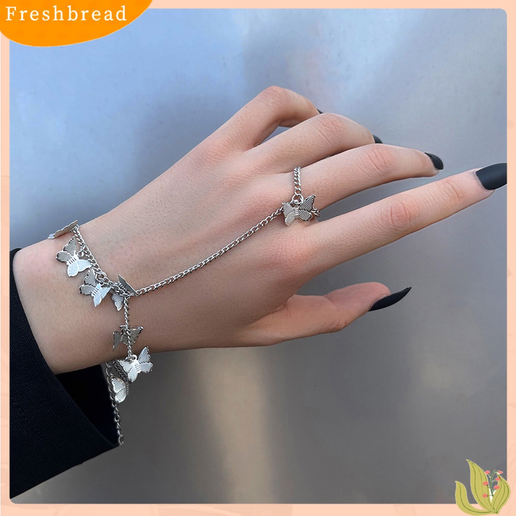 &lt; Freshbread &gt; Women Bracelet Bentuk Kupu-Kupu Stainless Individu Warna Solid Women Finger Ring Aksesori Perempuan