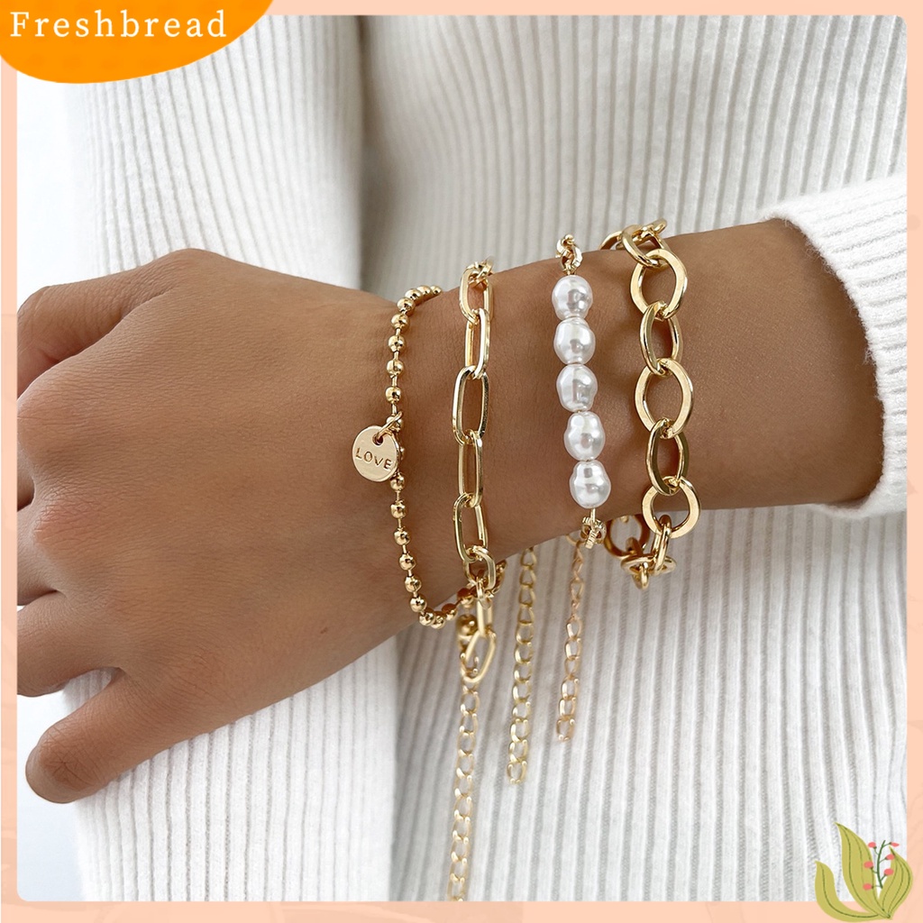 &lt; Freshbread &gt; 3Pcs Gelang Wanita Love Adjustable Jewelry Gelang Bohemian Elegan Untuk Pantai