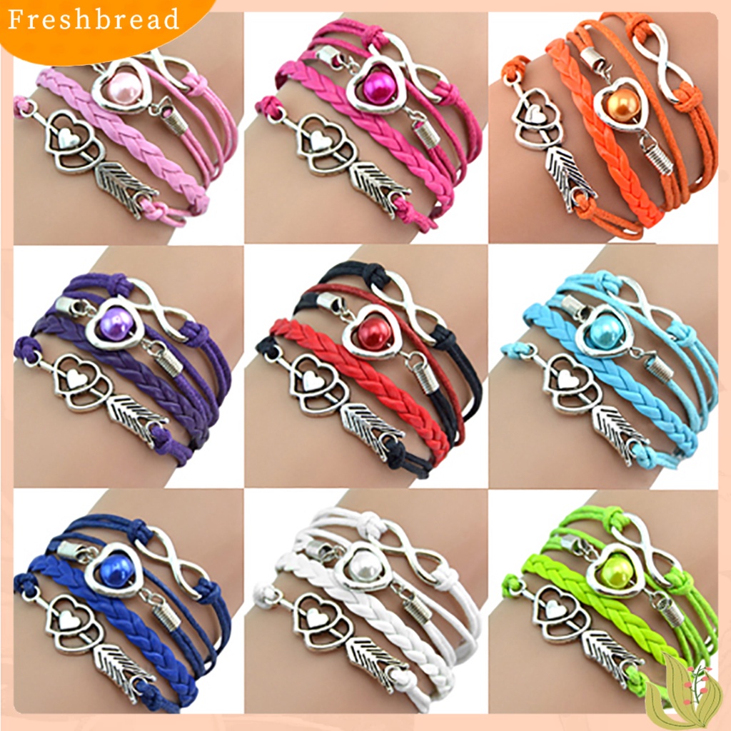 &lt; Freshbread &gt; Gelang Braided Multilayer Vintage Motif Panah Cupid's Wristband Untuk Club