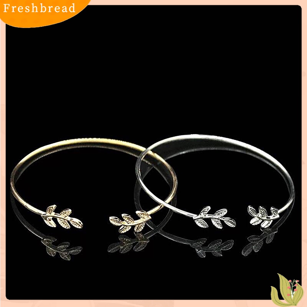 &lt; Freshbread &gt; Wanita Kreatif Dapat Disesuaikan Daun Terbuka Manset Bangle Gelang Perhiasan Aksesori Hadiah