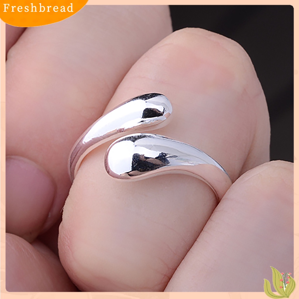 &lt; Freshbread &gt; Wanita Fashion Punk Perak Berlapis Halus Band Adjustable Cincin Perhiasan Hadiah