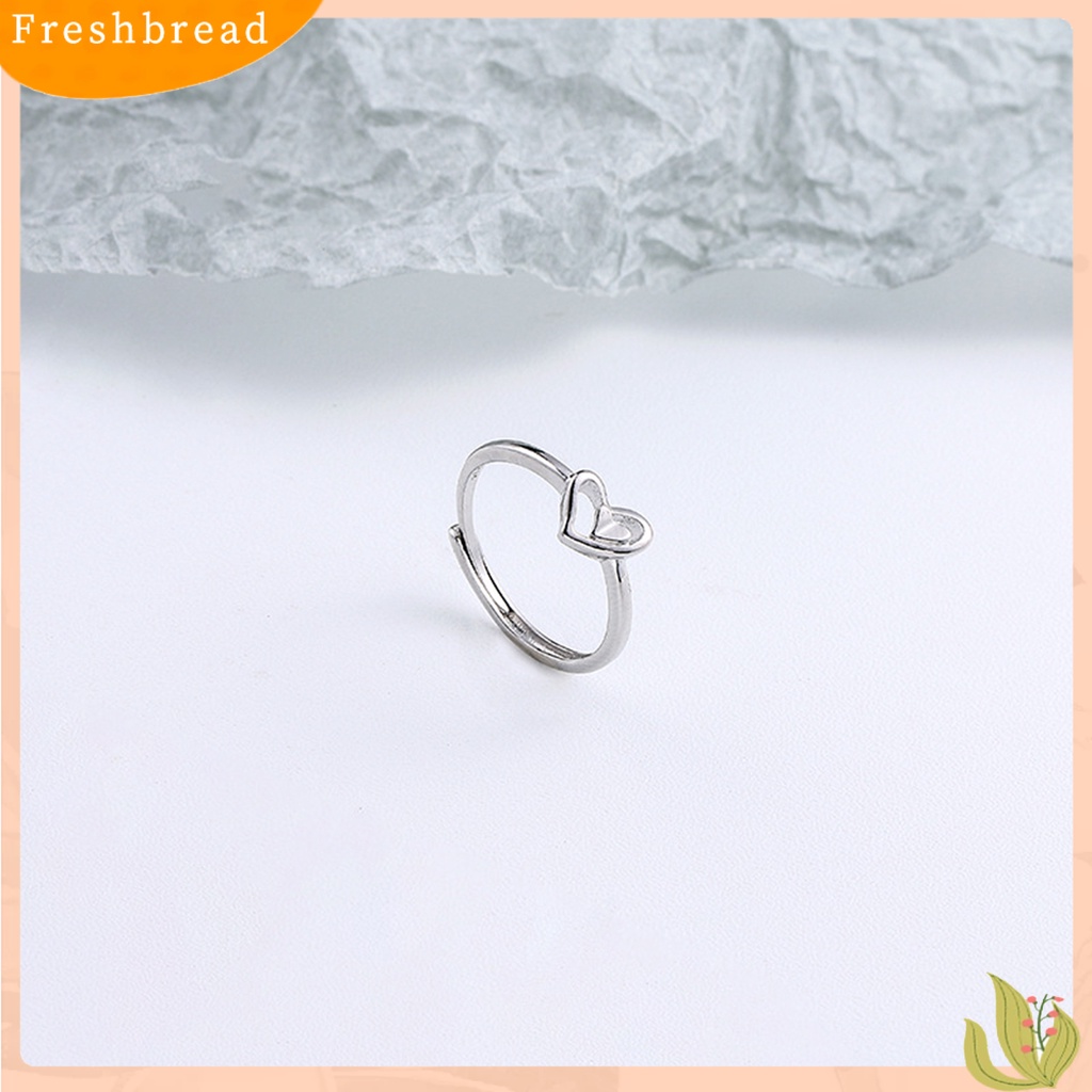 &lt; Freshbread &gt; Wanita Cincin Berongga Keluar Perhiasan Hati Ganda Gaya Korea Cut-out Finger Ring Untuk Pesta Perjamuan Prom