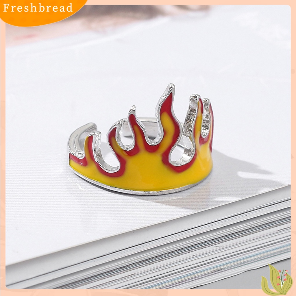 &lt; Freshbread &gt; Cincin Pembukaan Vintage Adjustable Alloy Anti-Cacat Unisex Stylish Flame Open Finger Rings Untuk Pesta