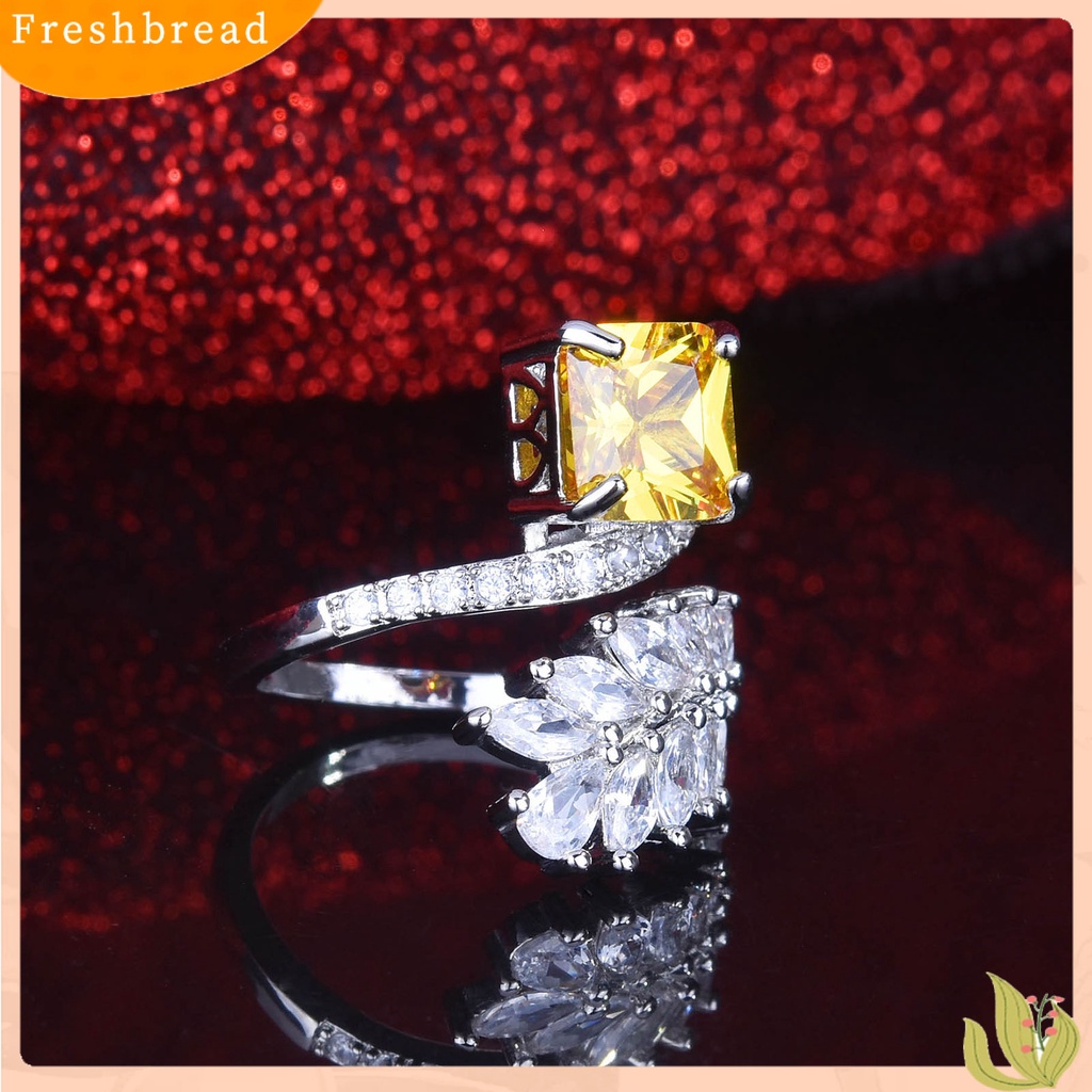 &lt; Freshbread &gt; Wanita Cincin Bentuk Daun Pembukaan Yang Dapat Disesuaikan Perhiasan Fashion Penampilan Indah Jari Cincin Untuk Pernikahan