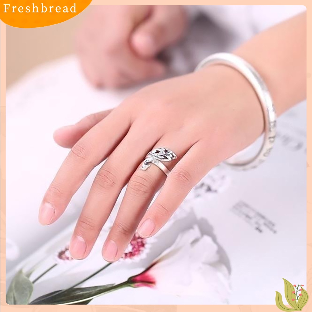 &lt; Freshbread &gt; Vintage Bentuk Merak Pembukaan Cincin Wanita Adjustable Pesta Jari Perhiasan Hadiah