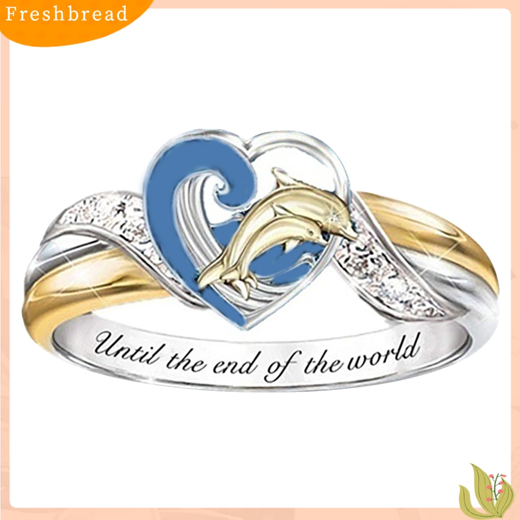 &lt; Freshbread &gt; Rose Ring Hias Cantik Portabel Wanita Cincin Hati Lumba Hewan Indah Untuk Pernikahan