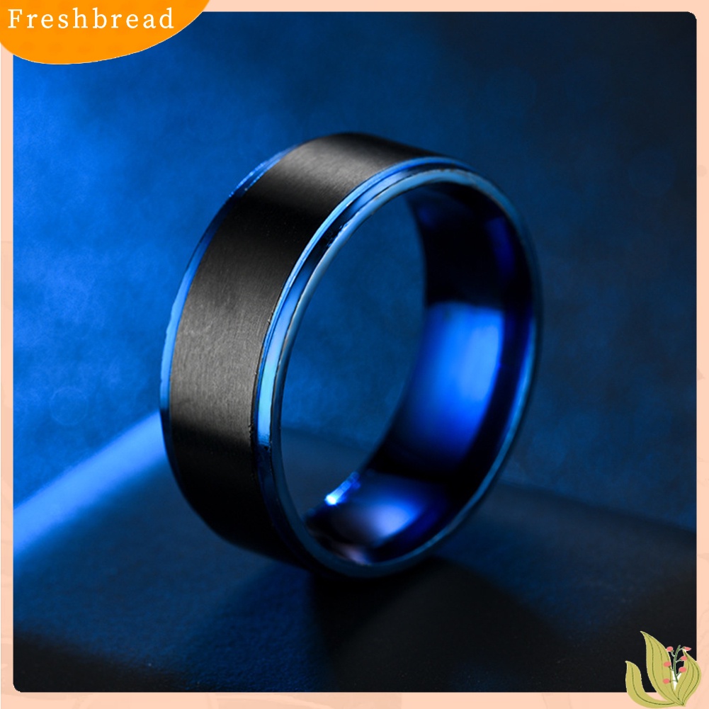 < Freshbread > Fashion Pria Dual Color Stainless Steel Band Cincin Jari Perhiasan Hadiah Ulang Tahun