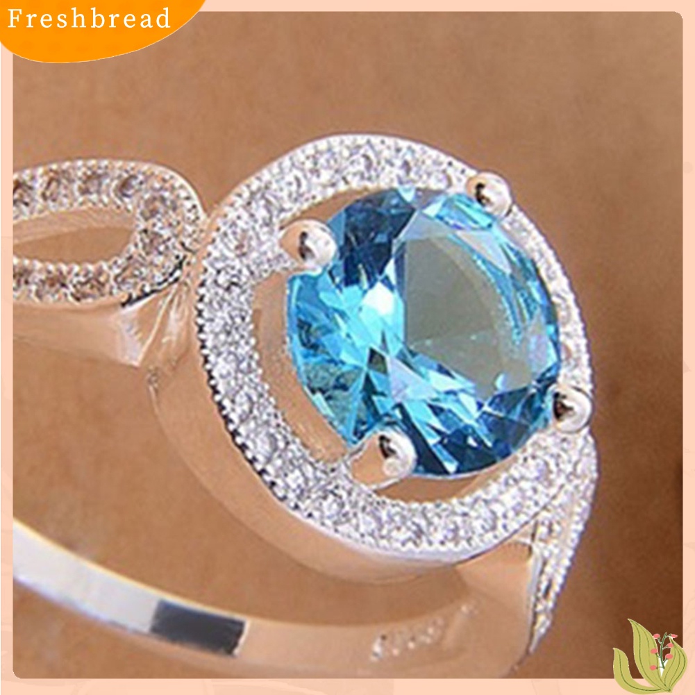 &lt; Freshbread &gt; Wanita Fashion Cubic Zirconia Tergabung Pertunangan Pernikahan Jari Cincin Perhiasan Hadiah