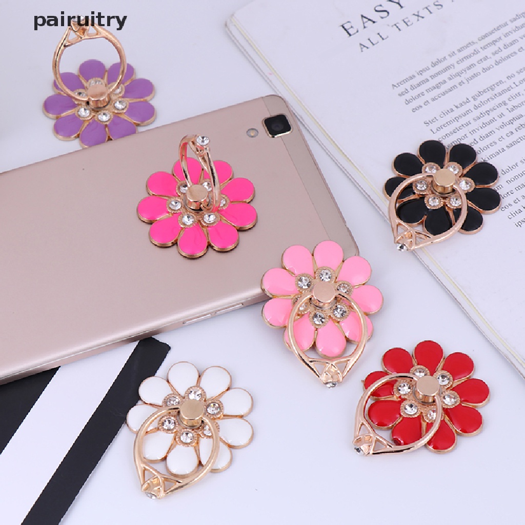 Prt Flower finger ring smartphone colorful metal stand holder phone holder Berdiri PRT