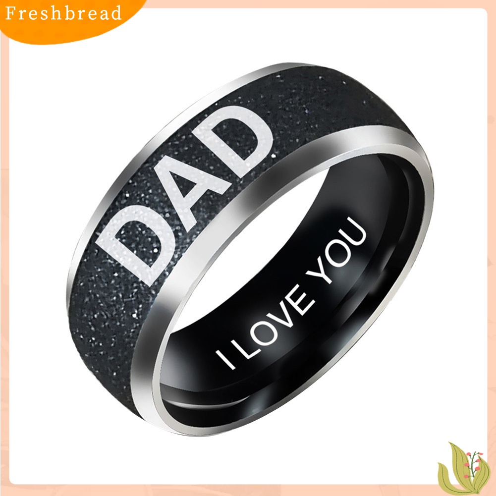 &lt; Freshbread &gt; Fashion Ibu Ayah Anak Perempuan Anak Huruf Band Stainless Steel Anggota Keluarga Cincin