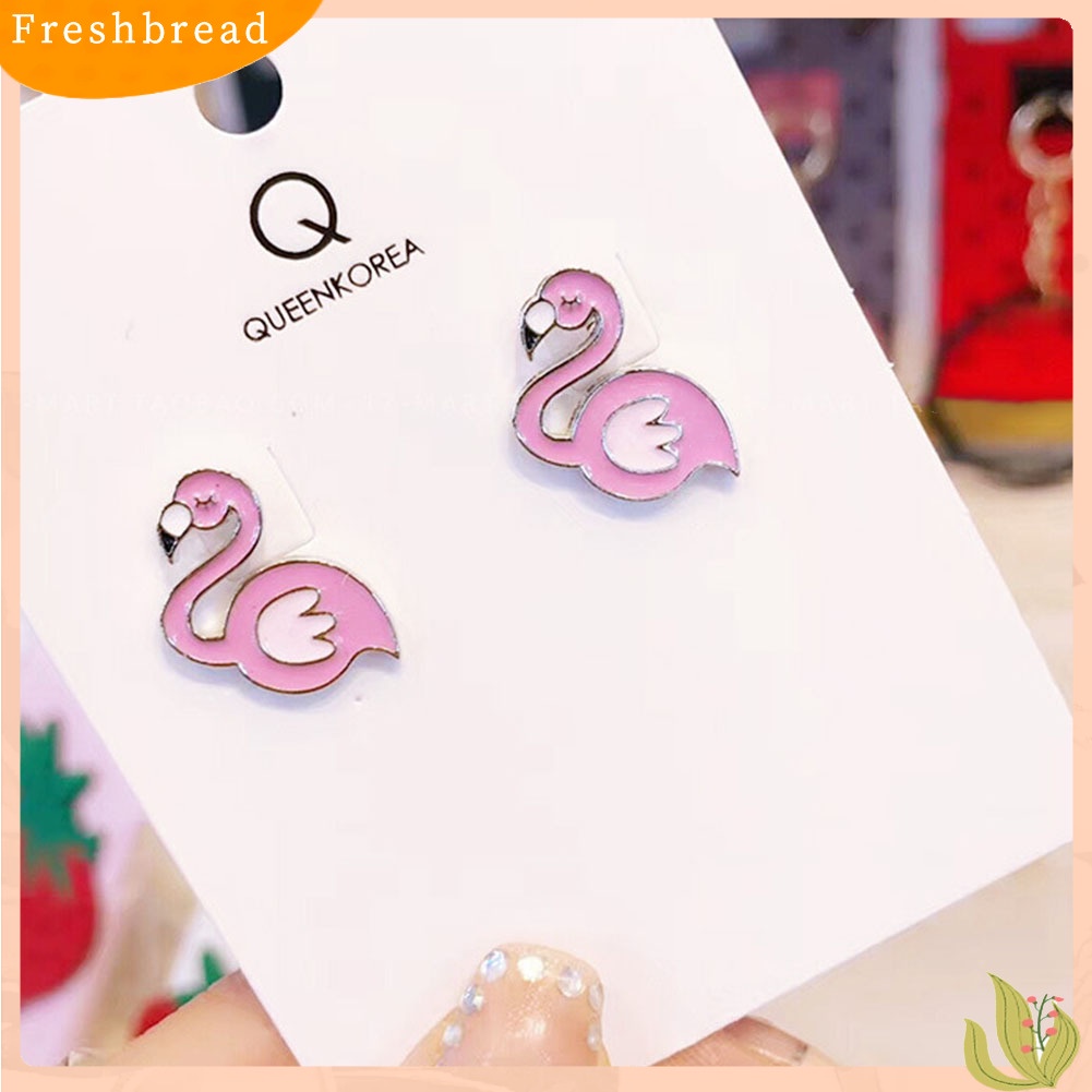 &lt; Freshbread &gt; Flamingo Lucu Alpukat Es Krim Stud Anting Wanita Pesta Club Perhiasan Hadiah