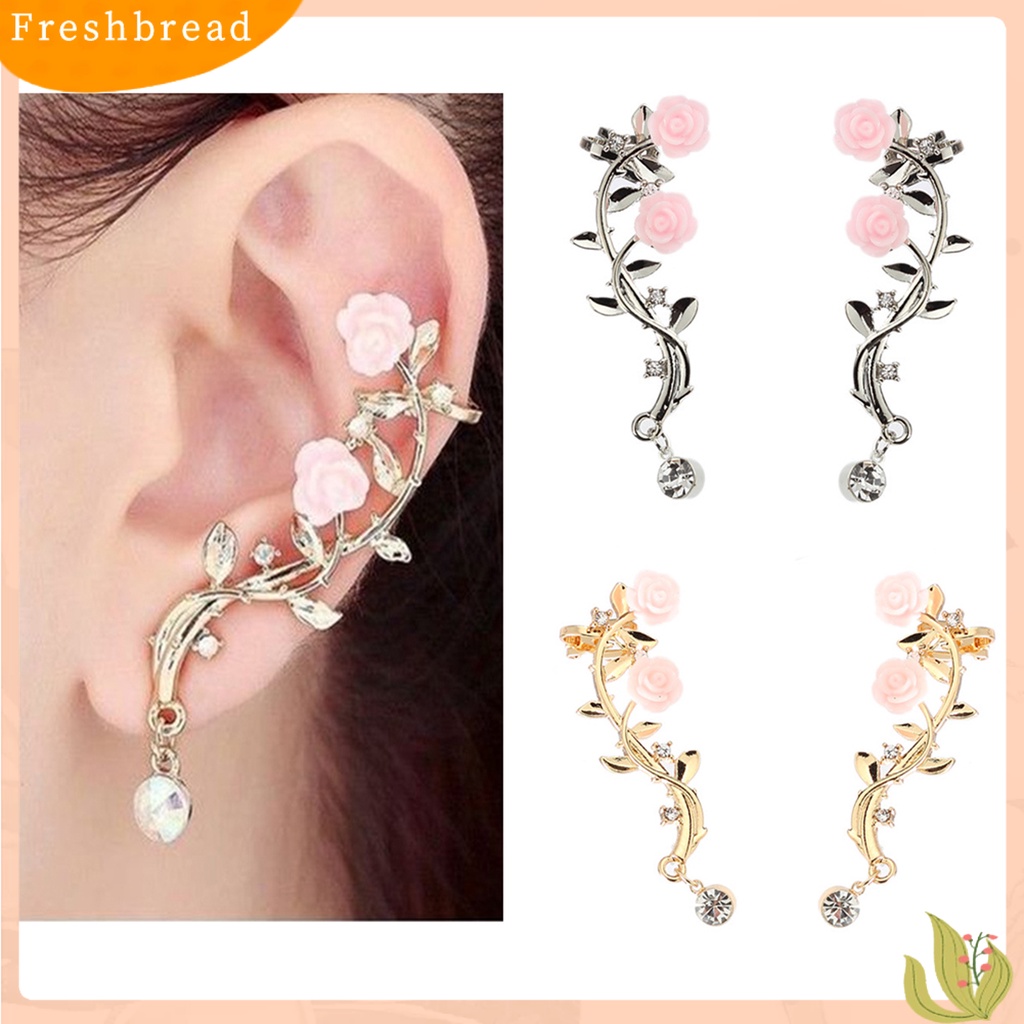 &lt; Freshbread &gt; Anting Cantik Pendaki Crawler Bunga Mawar Anting Cabang