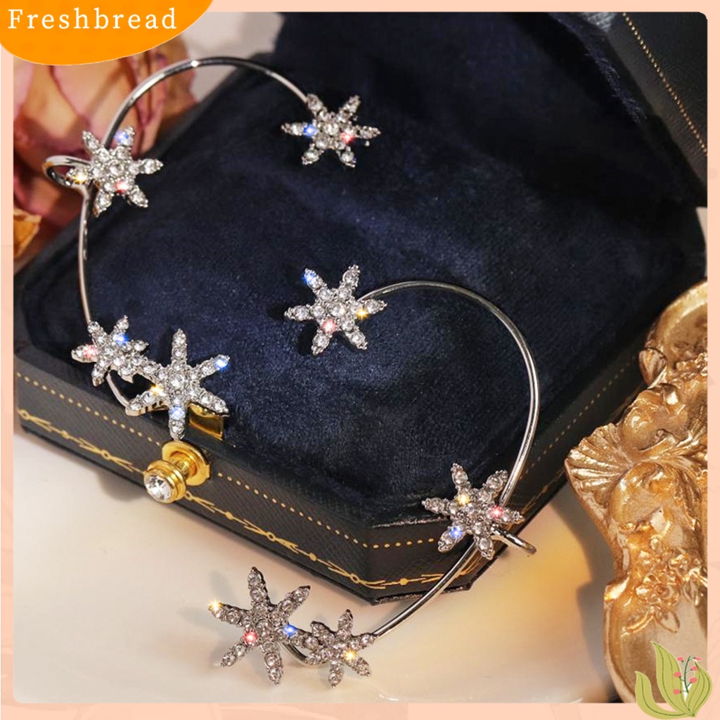 &lt; Freshbread &gt; 1Pc Pembungkus Telinga Anti Karat Hadiah Sempurna Alloy Cincin Telinga Berlian Imitasi Snowflake Halus Untuk Harian