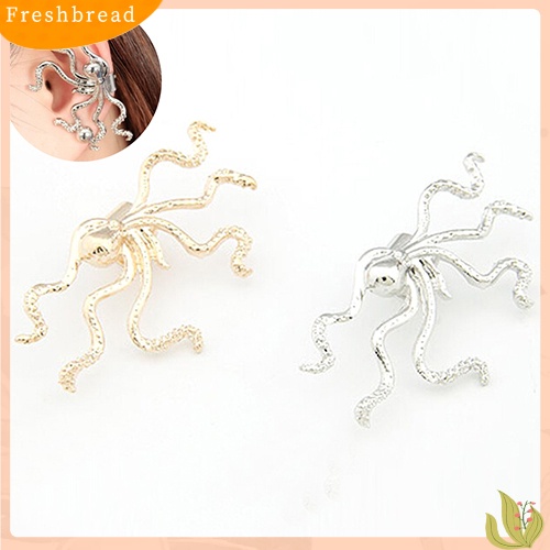 &lt; Freshbread &gt; Fashion Wanita Punk Rock Gurita Bentuk Telinga Stud Manset Klip Gesper Anting Hadiah