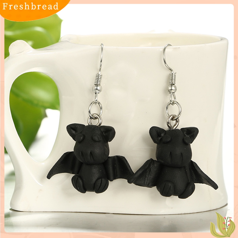 &lt; Freshbread &gt; Lucu Wanita 3D Kartun Hewan Polymer Clay Pendant Hook Anting Perhiasan Hadiah