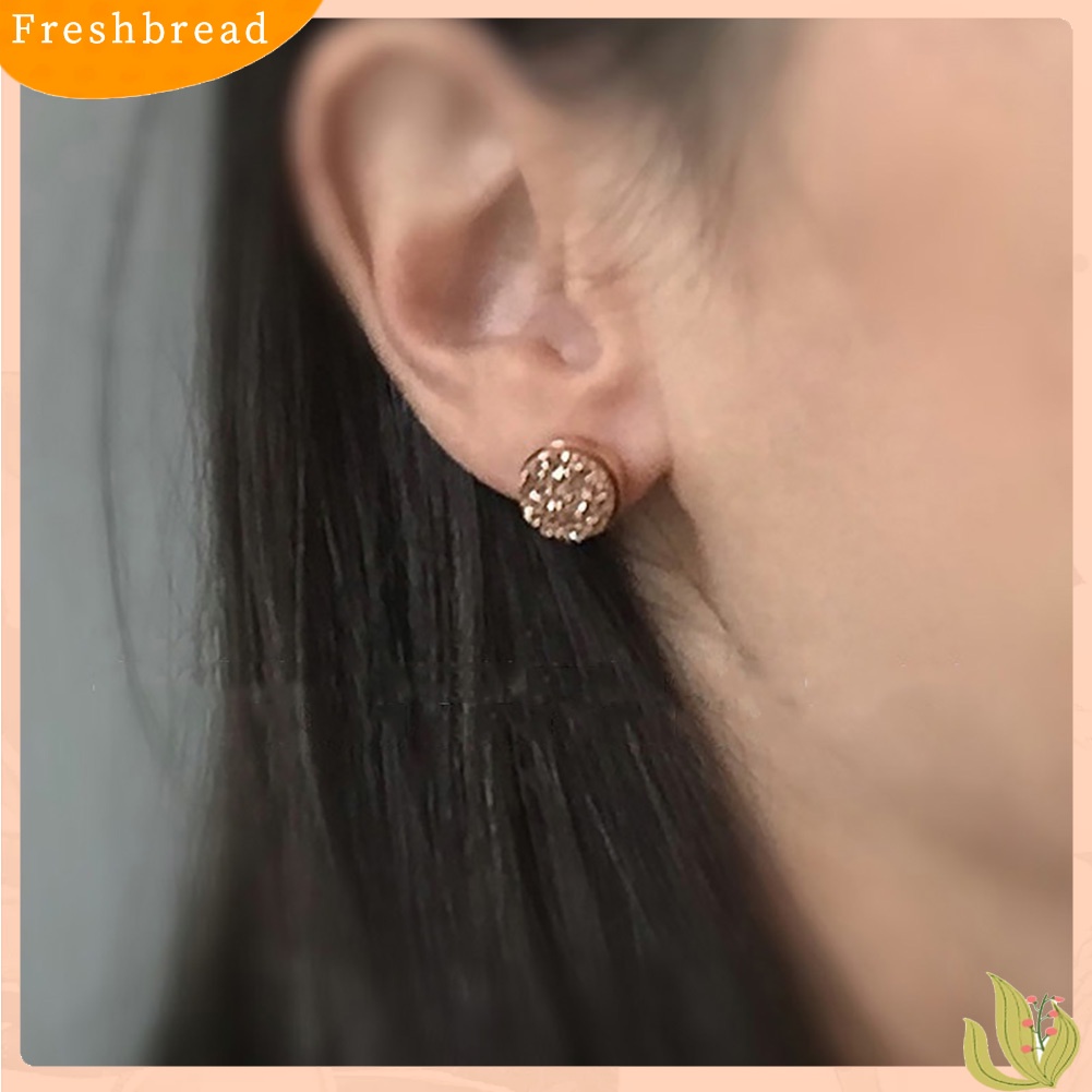 &lt; Freshbread &gt; Indah Bulat Zirkon Telinga Studs Wanita Gadis Pesta Anting Tindik Perhiasan Pesona